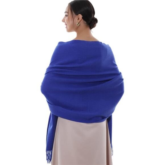Large Warm Soft Scarves Royal Blue - Picture 3 of 7